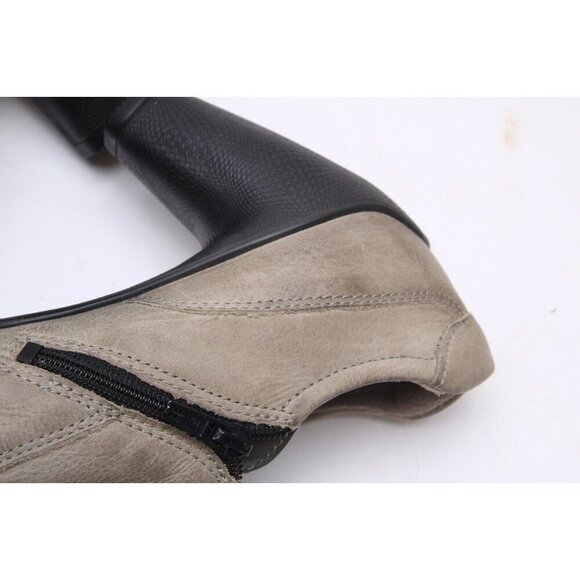 Nwob Ecco Booties Heeled Ankle Shoes Leather Distressed Women's Sz 41 Us 10-10.5 - Picture 11 of 16